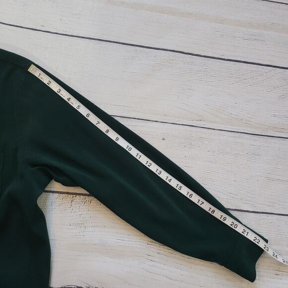 Talbots Size M Two Piece Skirt Set Velour Emerald Green Button Up Top Mature - Picture 8 of 14